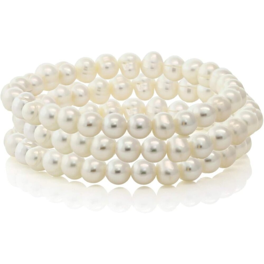 ✨ Splendid Pearls Stretch Bracelet Women White Cultured Freshwater Jewelry